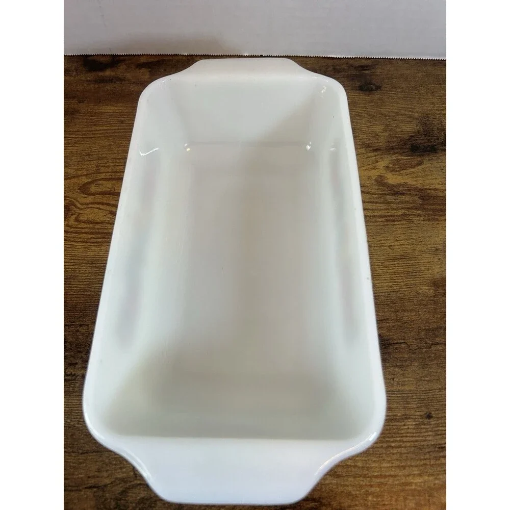 VTG Anchor Glass Fire King  Nature's Bounty  1 Qt Baking Casserole Dish Loaf Pan